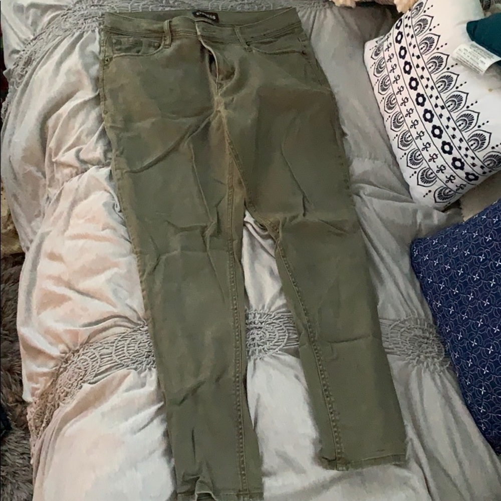 Olive Green Express Skinny Jeans
